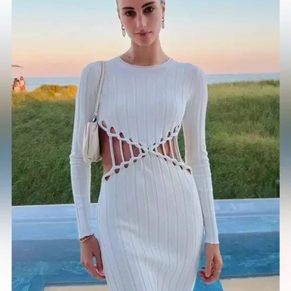 knee length dresses for ladies 2023 Sexy Solid Tank Long Bodycon Dress – Sassymyprom main image 0